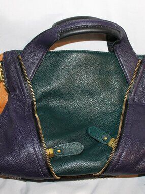 orYANY color block pebbled leather handbag